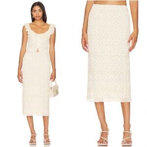 Camila Coelho Marbella Midi Skirt Coquette Aethereal in Ditsy Floral Print - XXS